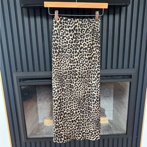 Alya Black and Tan Leopard midi Skirt